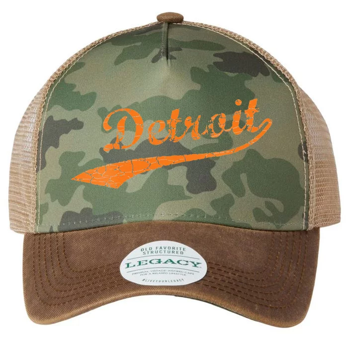 Detroit Baseball Style Cracked Lettering City Pride Legacy Tie Dye Trucker Hat