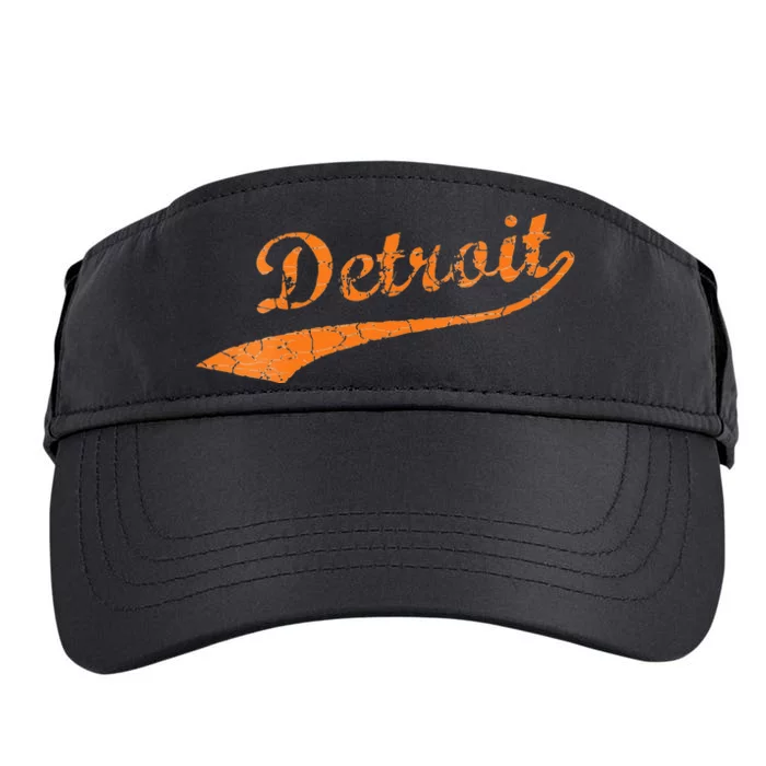 Detroit Baseball Style Cracked Lettering City Pride Adult Drive Performance Visor