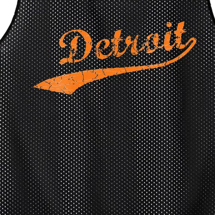 Detroit Baseball Style Cracked Lettering City Pride Mesh Reversible Basketball Jersey Tank