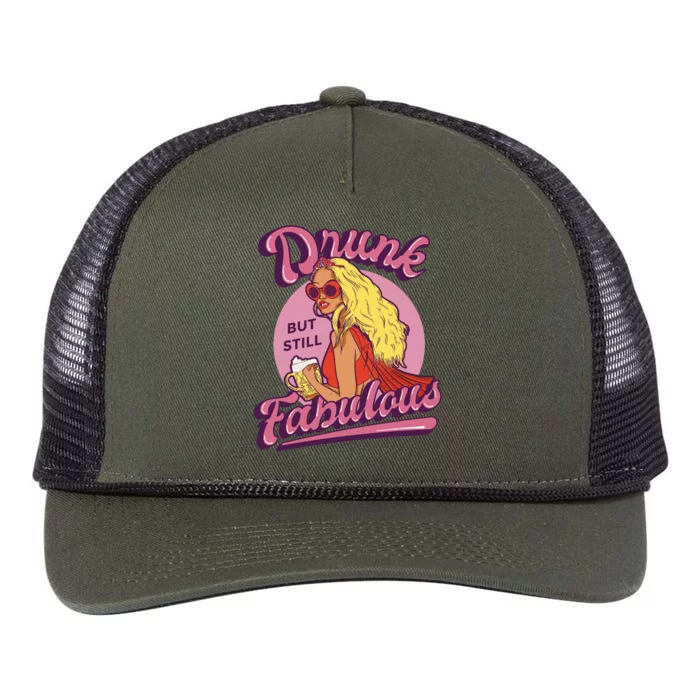 Drunk But Still Fabulous Retro Rope Trucker Hat Cap