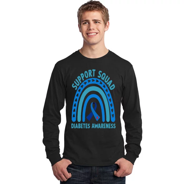 Diabetes Blue Support Squad Diabetes Awareness Tall Long Sleeve T-Shirt