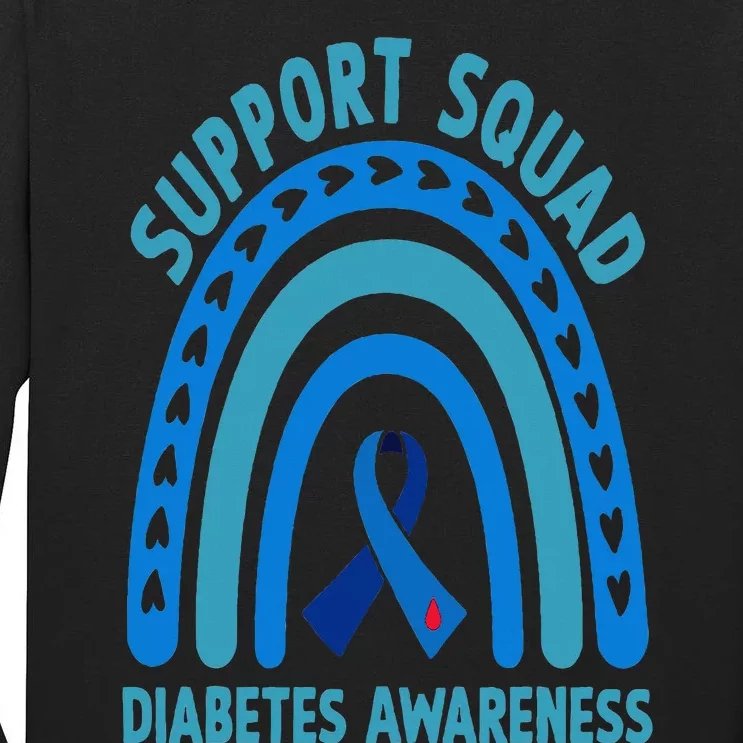 Diabetes Blue Support Squad Diabetes Awareness Tall Long Sleeve T-Shirt