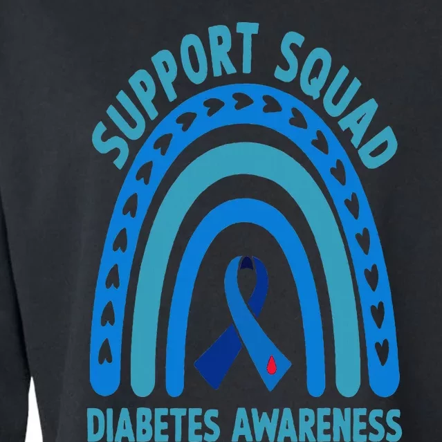 Diabetes Blue Support Squad Diabetes Awareness Cropped Pullover Crew