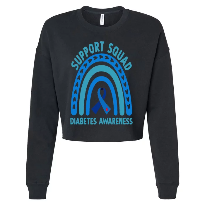 Diabetes Blue Support Squad Diabetes Awareness Cropped Pullover Crew