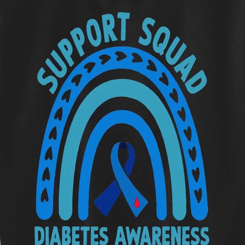 Diabetes Blue Support Squad Diabetes Awareness Kids Sweatshirt