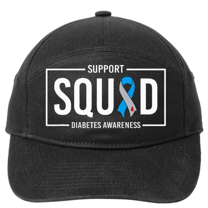 Diabetes Blue Support Squad Diabetes Awareness 7-Panel Snapback Hat