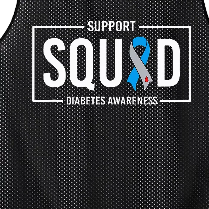 Diabetes Blue Support Squad Diabetes Awareness Mesh Reversible Basketball Jersey Tank