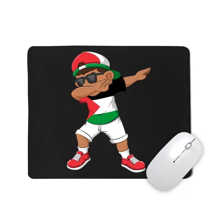 Dabbing Boy State Of Palestine Flag Kids Dab Dance Mousepad