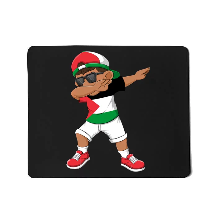 Dabbing Boy State Of Palestine Flag Kids Dab Dance Mousepad