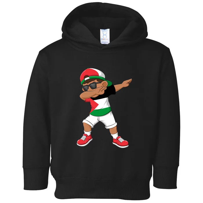 Dabbing Boy State Of Palestine Flag Kids Dab Dance Toddler Hoodie