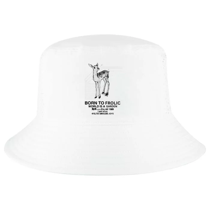 Deer Born To Frolic World Is A Garden Love Em All 1989 Cool Comfort Performance Bucket Hat