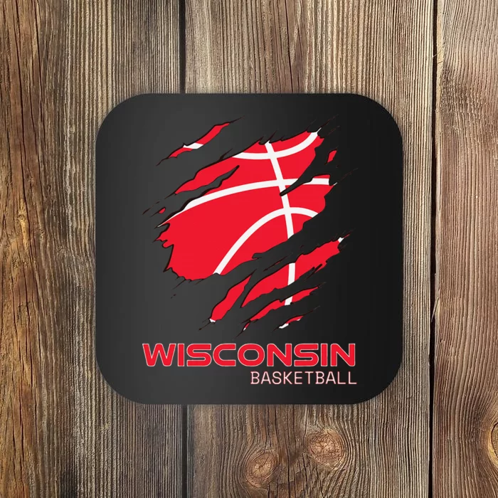 Distressed Basketball The Badger State Home Wisconsin Hoops Coaster