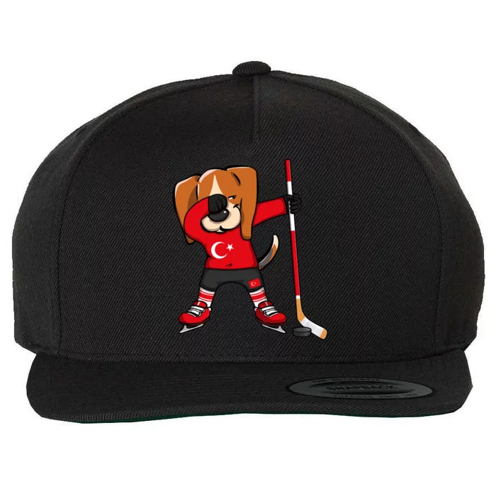 Dabbing Beagle Turkey Ice Hockey Lovers Jersey Winter Sports Great Gift Wool Snapback Cap