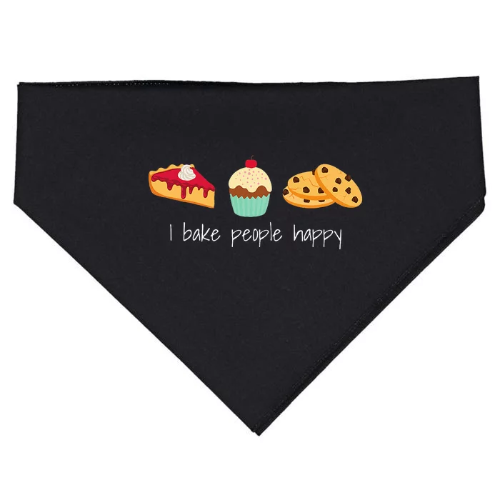 Dessert Baking Themed Gift I Bake People Happy USA-Made Doggie Bandana