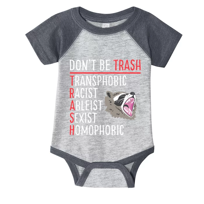 Don't Be Trash Funny Racoon Infant Baby Jersey Bodysuit