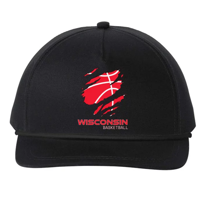 Distressed Basketball The Badger State Home Wisconsin Hoops Snapback Five-Panel Rope Hat