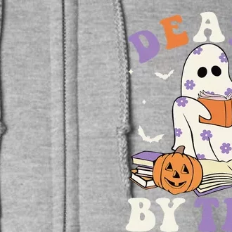 Death By TBR Retro Halloween Trick Treat Spooky Season Ghost Full Zip Hoodie