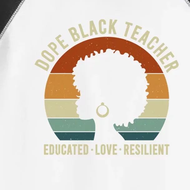 Dope Black Teacher Retro Educated African American Teachers Gift Toddler Fine Jersey T-Shirt