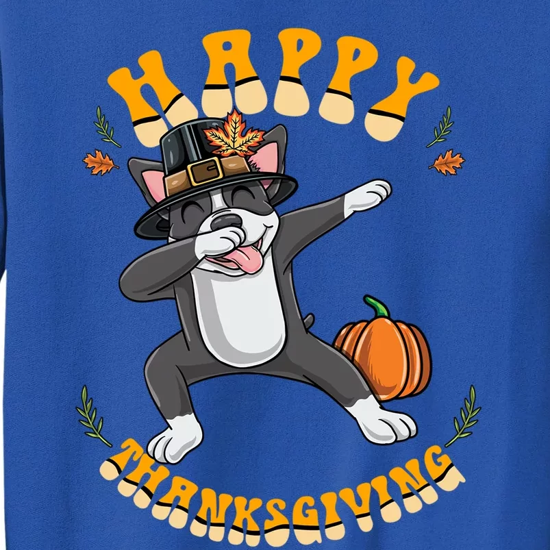 Dabbing Boston Terrier Happy Thanksgiving Gift Sweatshirt