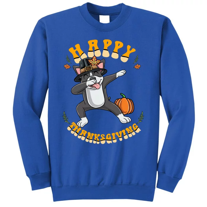 Dabbing Boston Terrier Happy Thanksgiving Gift Sweatshirt