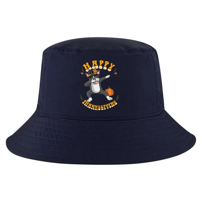 Dabbing Boston Terrier Happy Thanksgiving Gift Cool Comfort Performance Bucket Hat