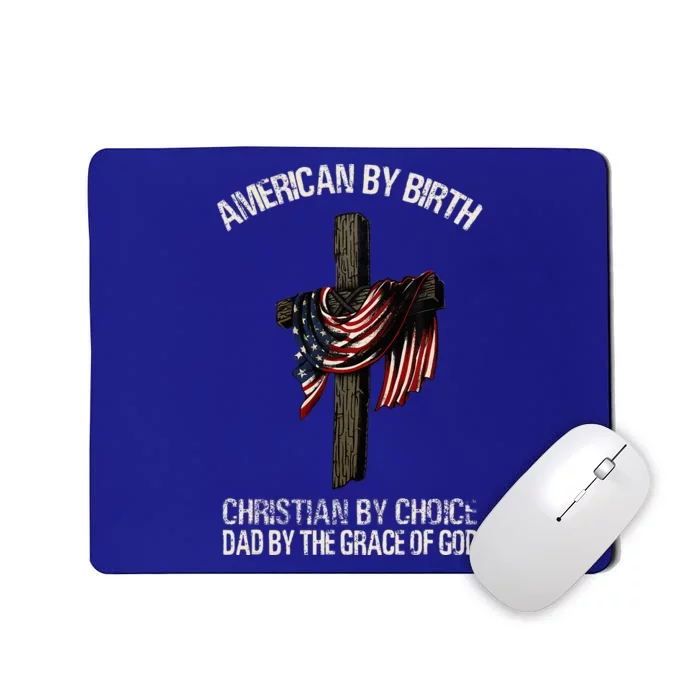 Dad By The Grace Of God Vintage Funny Gift Mousepad