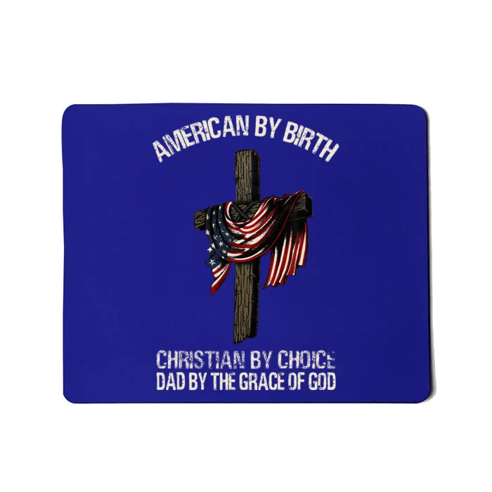 Dad By The Grace Of God Vintage Funny Gift Mousepad