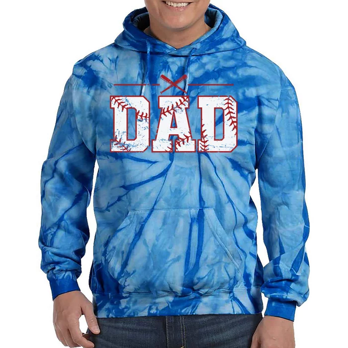 Dad Baseball Team Ballsport Fan Cool Gift Tie Dye Hoodie