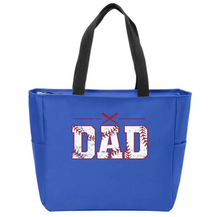 Dad Baseball Team Ballsport Fan Cool Gift Zip Tote Bag