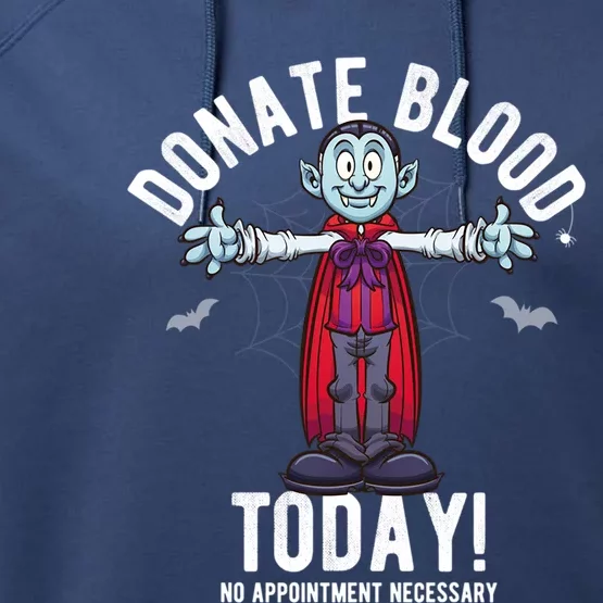 Donate Blood Today Halloween Vampire Inspired Nurse Gift Performance Fleece Hoodie