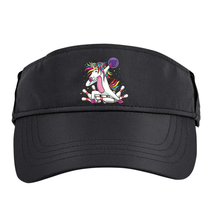 Dabbing Bowling Unicorn for Bowling Team Birthday Adult Drive Performance Visor