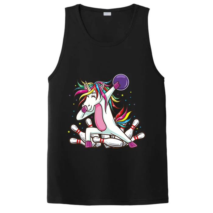 Dabbing Bowling Unicorn for Bowling Team Birthday Performance Tank