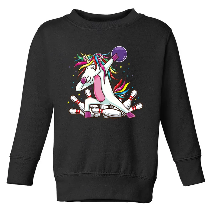 Dabbing Bowling Unicorn for Bowling Team Birthday Toddler Sweatshirt