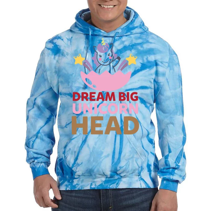 Dream Big Unicorn Head Tie Dye Hoodie