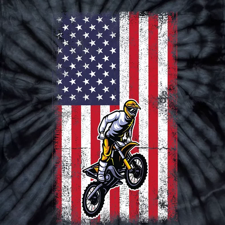 Dirt Bike USA American Flag Braaap Motocross Dirt Biker Tie-Dye T-Shirt