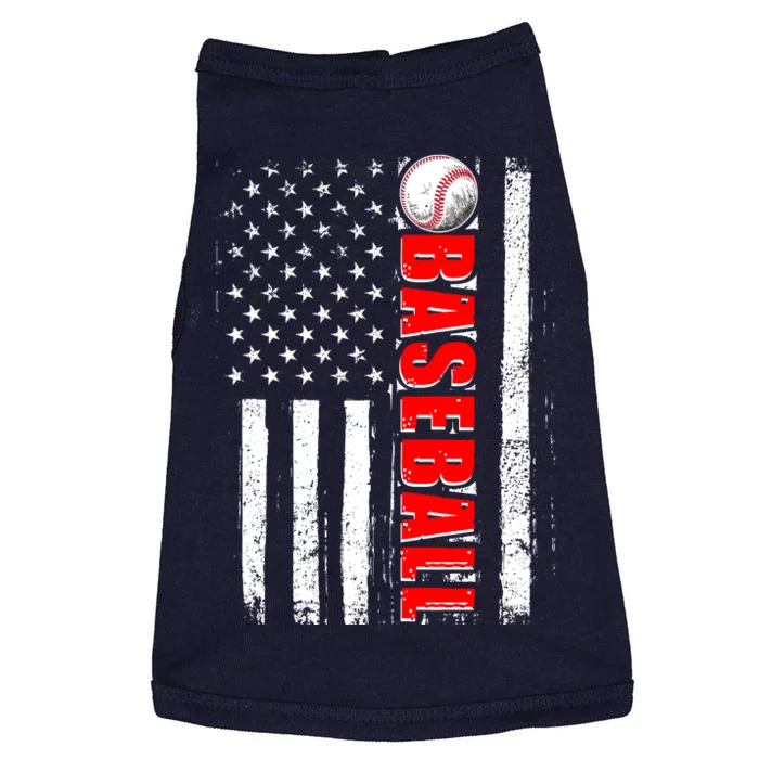 Distressed Baseball USA American Flag Doggie Tank