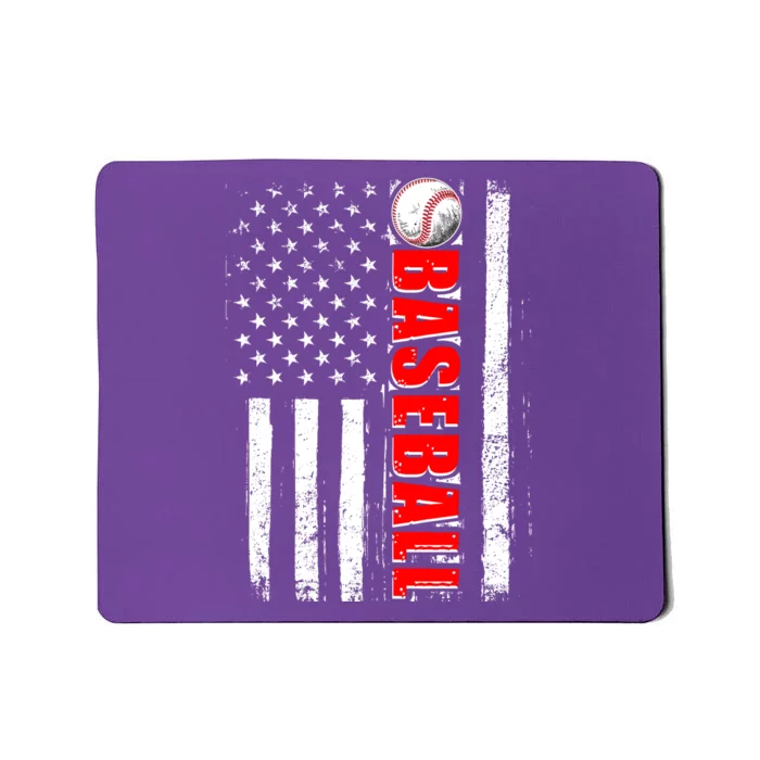 Distressed Baseball USA American Flag Mousepad