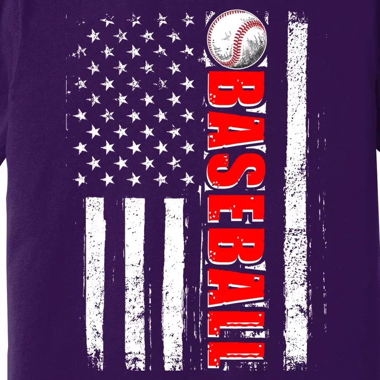 Distressed Baseball USA American Flag Premium T-Shirt