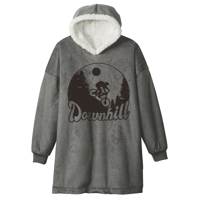 Downhill Biking Vintage Hooded Wearable Blanket