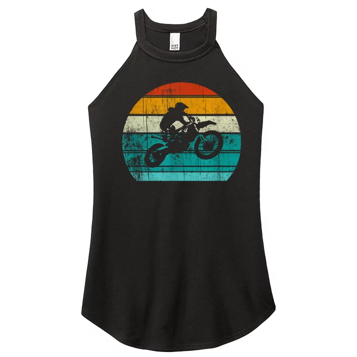 Dirt Bikes Vintage Gift Motocross Motorcycle Retro Women’s Perfect Tri Rocker Tank