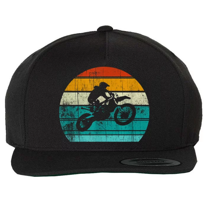 Dirt Bikes Vintage Gift Motocross Motorcycle Retro Wool Snapback Cap