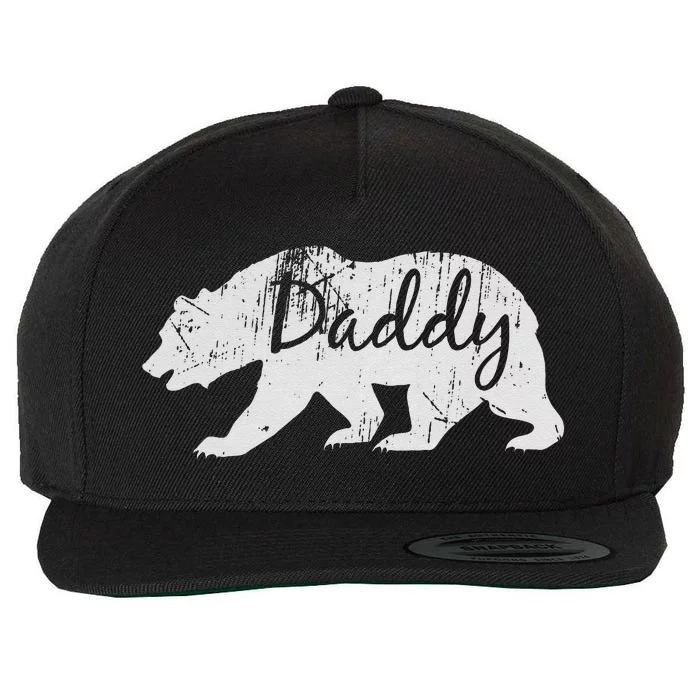 Daddy Bear Vintage Grandfather Dad Gift Fathers Day Wool Snapback Cap