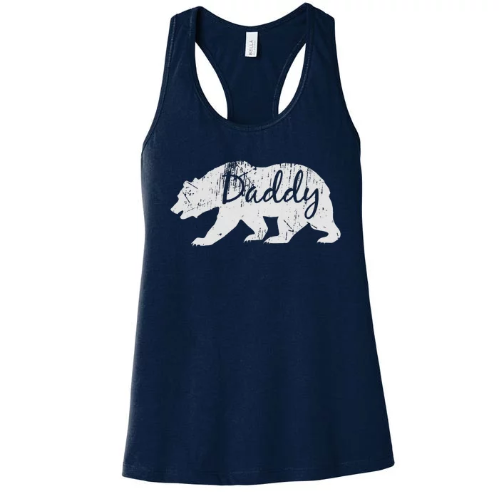 Daddy Bear Vintage Grandfather Dad Gift Fathers Day Women's Racerback Tank