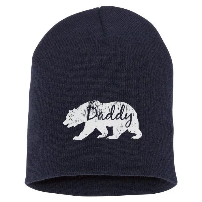 Daddy Bear Vintage Grandfather Dad Gift Fathers Day Short Acrylic Beanie