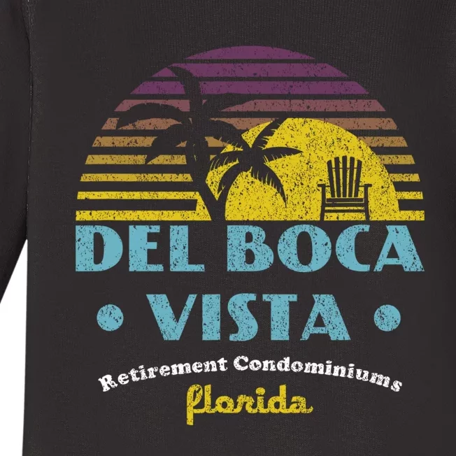 Del Boca Vista Retirement Community Funny Novelty Design Baby Long Sleeve Bodysuit