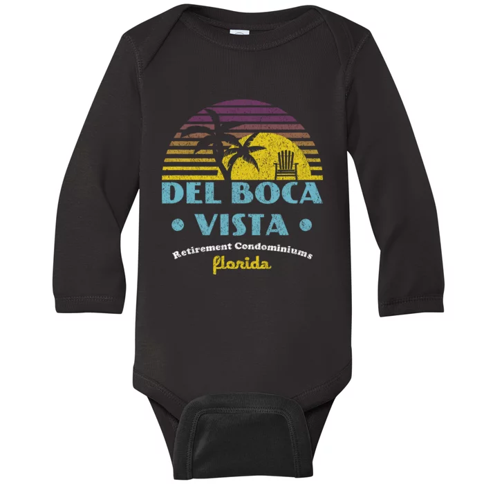 Del Boca Vista Retirement Community Funny Novelty Design Baby Long Sleeve Bodysuit