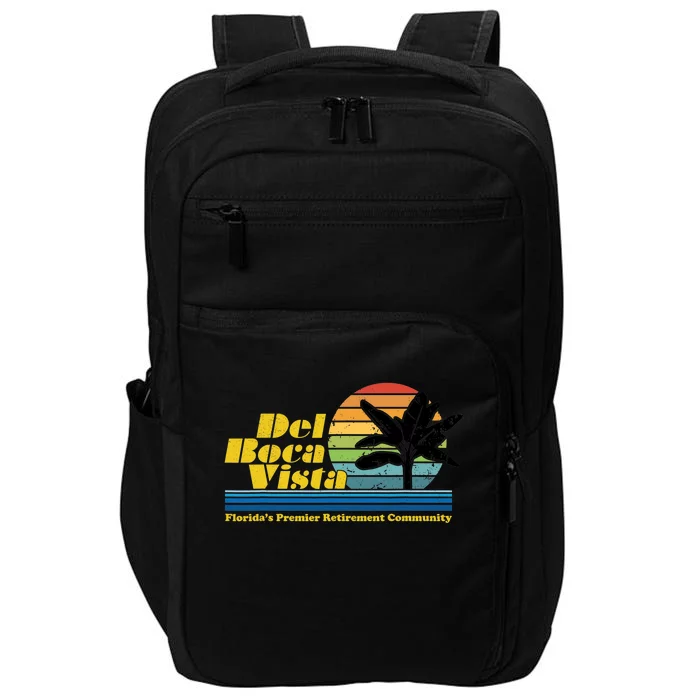 Del Boca Vista Retirement Community Funny Novelty Design Impact Tech Backpack