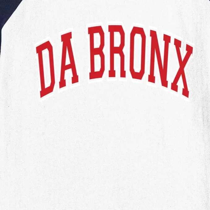 Da Bronx Varsity Style Red Text Gift Baseball Sleeve Shirt