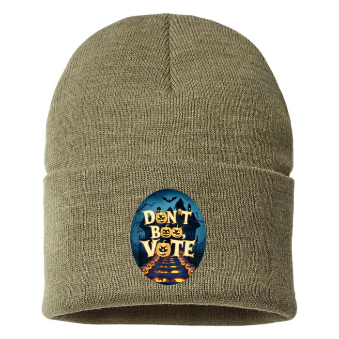 DonT Boo Vote Funny Halloween Sustainable Knit Beanie