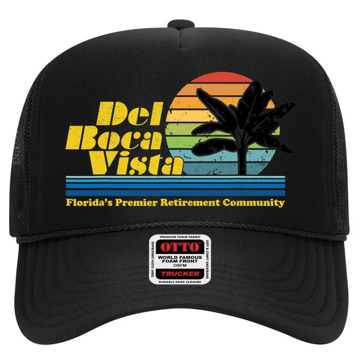 Del Boca Vista Retirement Community Funny Novelty Design High Crown Mesh Trucker Hat